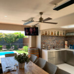 Ceiling Mount TV in Alfresco Area